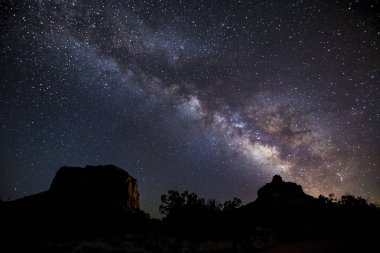 Milky Way Over Bell Rock and Courthouse Butte clipart