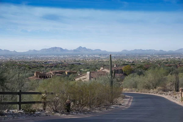 Visa Scottsdale Och Phoenix Arizona Usa Från Exklusiva Community Ligger — Stockfoto