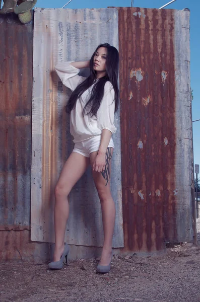 Beautiful Stylish Asian Model Fashion Shoot — Stock Photo, Image