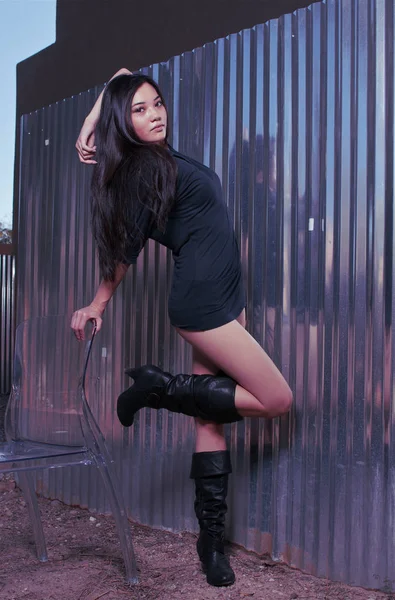 Mooie Stijlvolle Aziatische Model Mode Shoot — Stockfoto