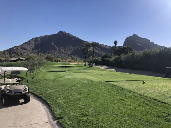 Camelback Mountain Phoenix Scottsdale Surrounded Luxury Homes Golf Courses — Stock Photo, Image