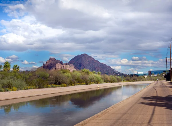 Grand Canal Phoenix Scottsdale Usa Oldest Remaining Pioneer Canal North — Stock Photo, Image