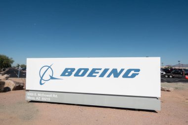 Mesa, Az / USA 9.19.19 Boeing, 1916 yılında kurulan ve dünya çapında uçak, rotorcraft, roket, uydu, haberleşme ekipmanı ve füze üreten, üreten ve satan Amerikan çokuluslu şirketidir..