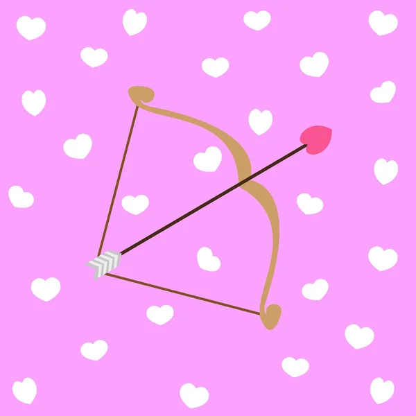 Cupido de seta com corações dia dos namorados —  Vetores de Stock
