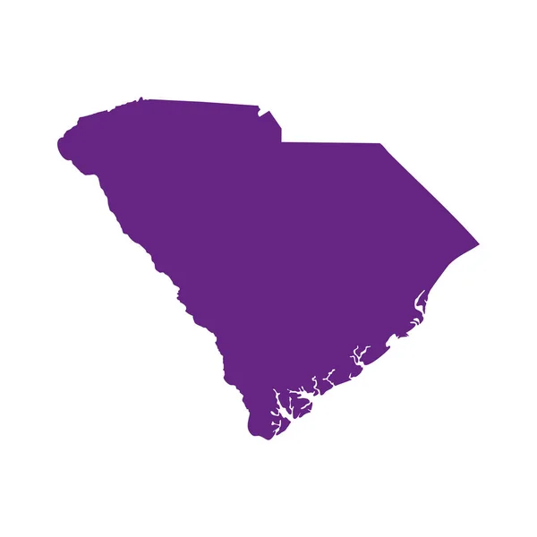 Carte de l'État de Caroline du Sud aux États-Unis — Image vectorielle