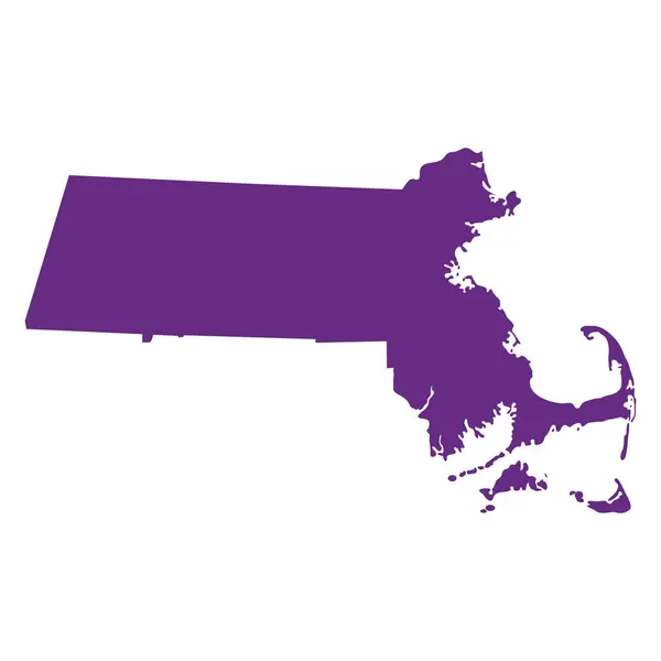 Mapa del estado de Massachusetts — Vector de stock