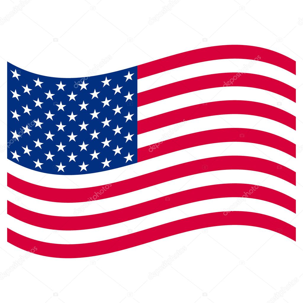 American Flag on white