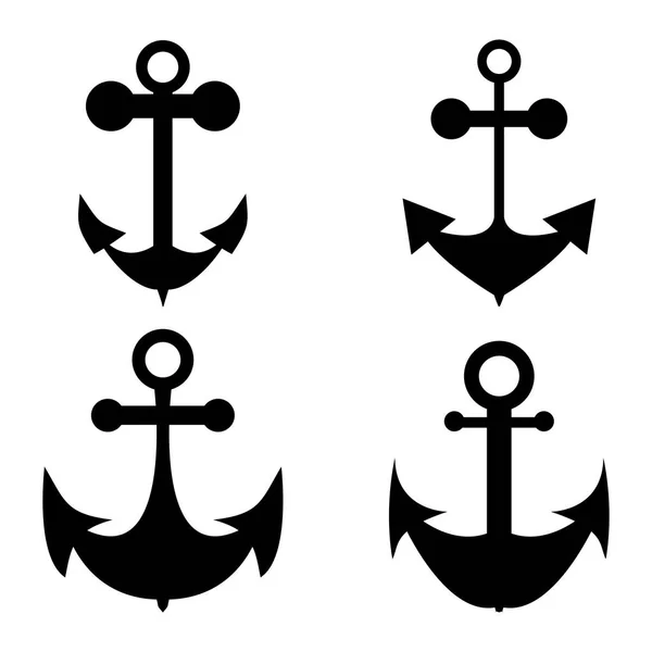 Icon set of anchors — Stock Vector