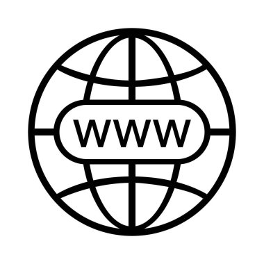 www vektör simgesi, Web sitesi sembolü. Modern, basit düz vektör Hüseyin