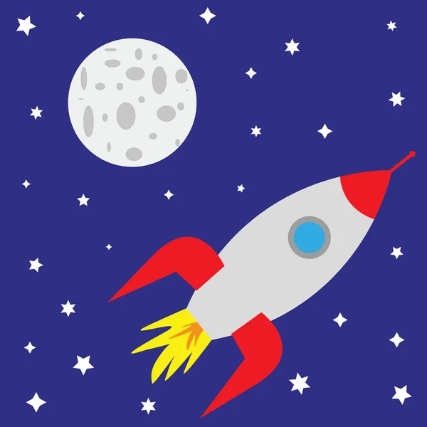 Vuelo a la Luna — Vector de stock