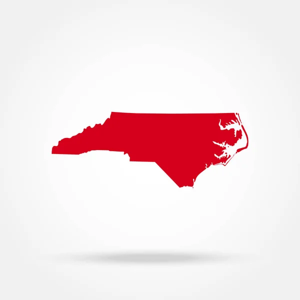 Mapa del estado de Carolina del Norte — Archivo Imágenes Vectoriales