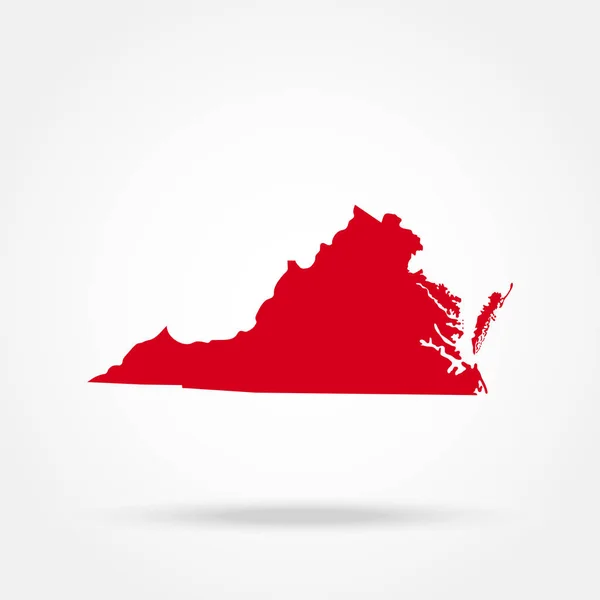 Mapa del estado de Virginia — Archivo Imágenes Vectoriales
