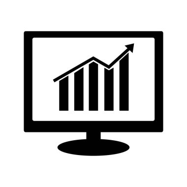 Büyüme grafik simgesini bilgisayar monitör bar