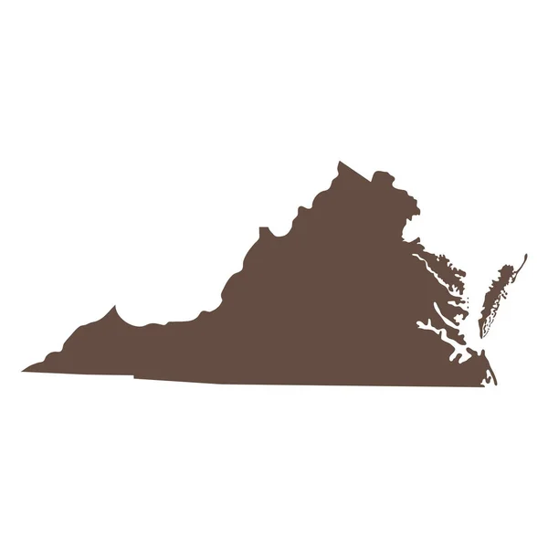 Mappa dello stato della Virginia negli Stati Uniti — Vettoriale Stock
