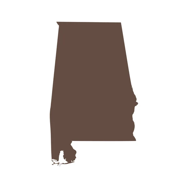 Carte de l'État américain de l'Alabama — Image vectorielle