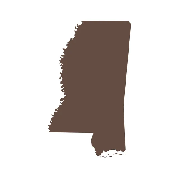 Carte de l'État américain du Mississippi — Image vectorielle