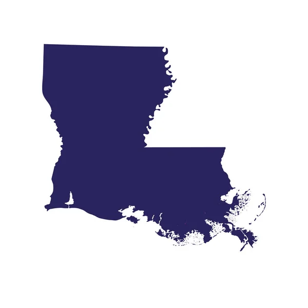 Mapa del estado de Luisiana — Vector de stock
