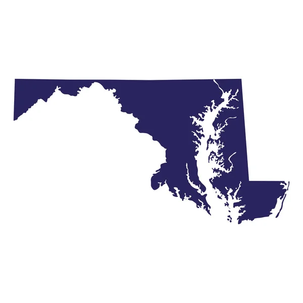 Carte de l'État américain du Maryland — Image vectorielle