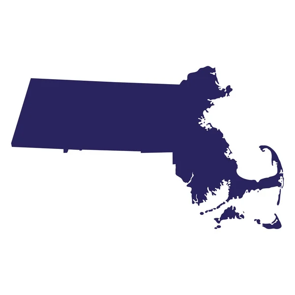 Map of the U.S. state  Massachusetts — Stock Vector