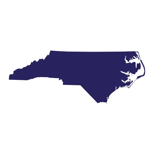 Mapa del vector del estado de Carolina del Norte — Archivo Imágenes Vectoriales