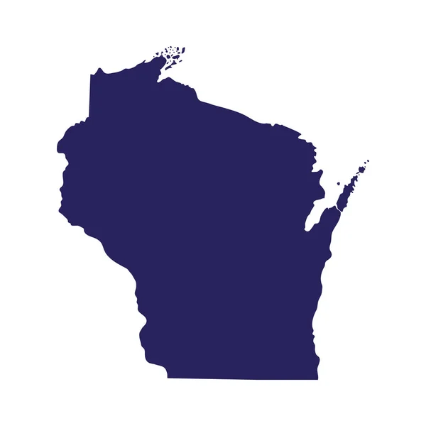 Mapa del estado de Wisconsin — Vector de stock
