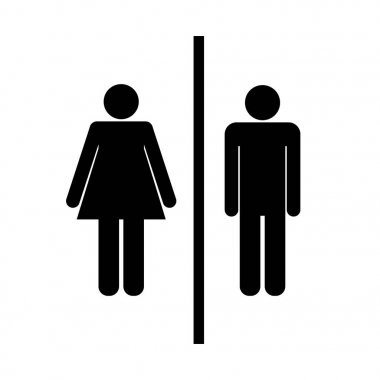 Erkekler ve kadınlar tuvalet tabelası