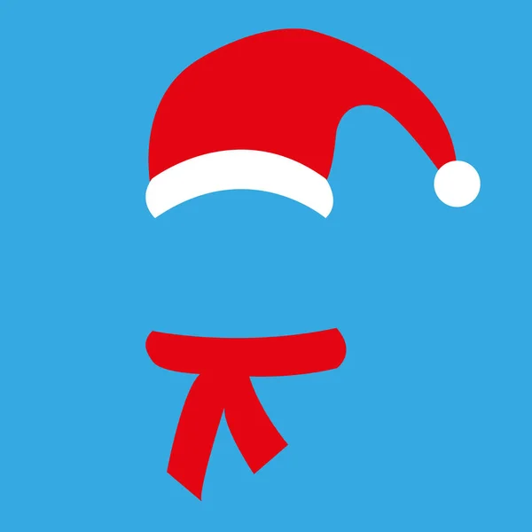 Lenço e chapéu de Papai Noel — Vetor de Stock