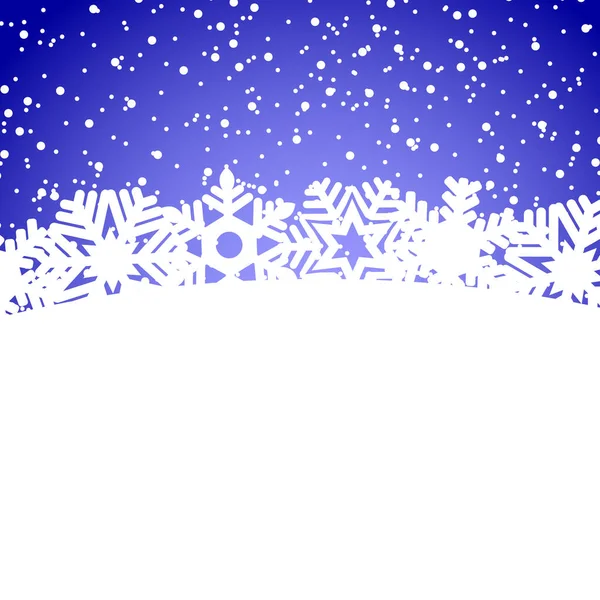 Christmas blue background with snowflakes and light — Stock Vector