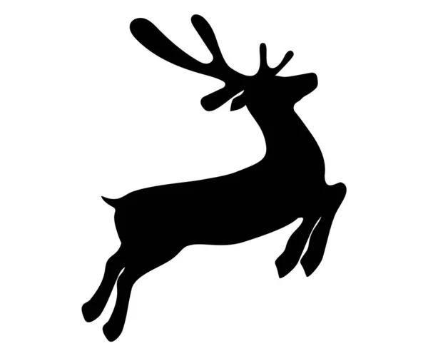 Los renos están saltando para Navidad. Icono aislado en blanco — Vector de stock