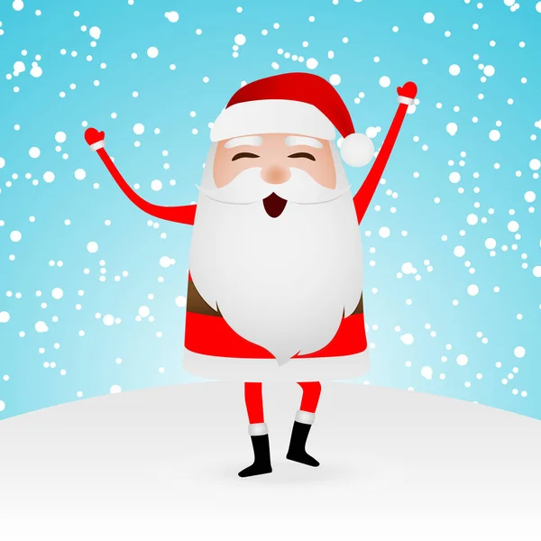 Cartone animato divertente Babbo Natale danza — Vettoriale Stock