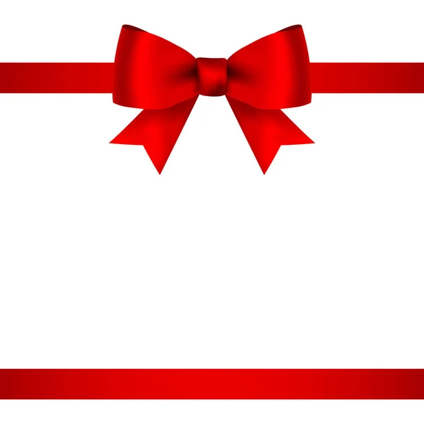 Lazo rojo para regalo y tarjeta de felicitación aislado en blanco — Vector de stock