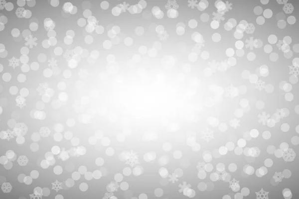 Argent de Noël fond brillant avec flocons de neige et lentille — Image vectorielle