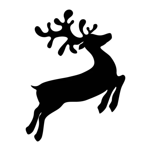 Los renos están saltando para Navidad. Icono aislado en blanco — Archivo Imágenes Vectoriales