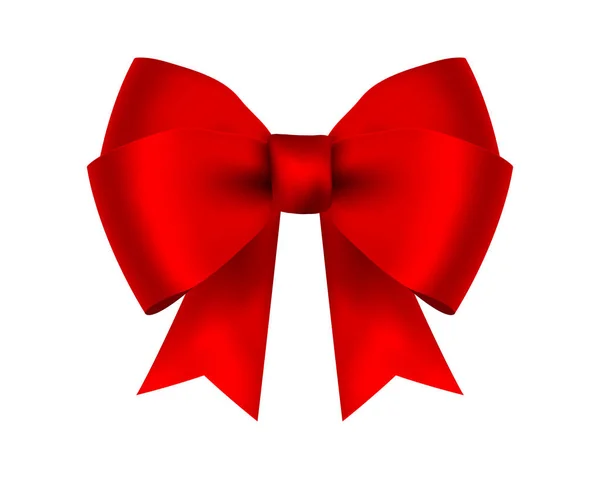 Rote Schleife für Geschenk und Grußkarte isoliert auf weiß — Stockvektor