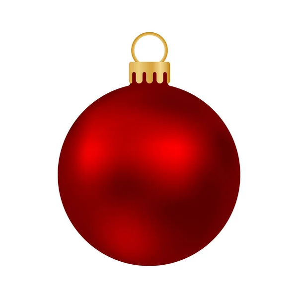 Boule de Noël rouge isolée sur blanc — Image vectorielle