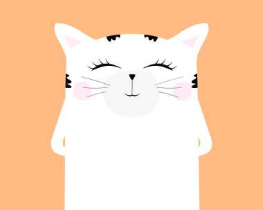 Çizgi film kedisi çizimi. Sevimli komik hayvan.