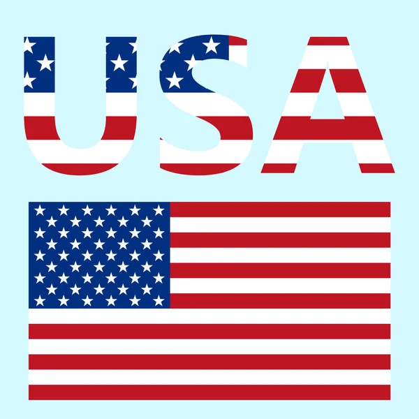 Flagge der Vereinigten Staaten von Amerika. Solider Hintergrund — Stockvektor