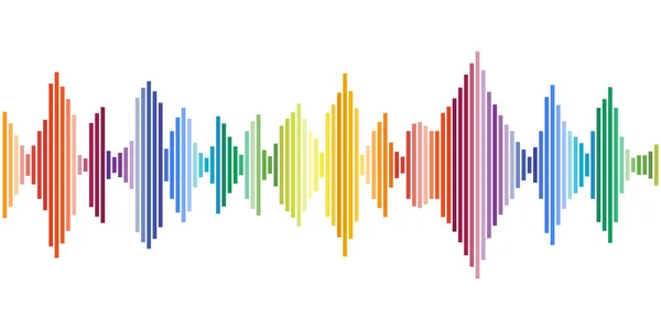 Renkli ses dalgaları. Müzik parçaları, düz tasarım vektörü