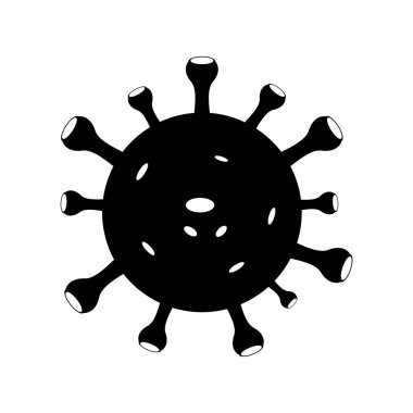 Tehlikeli koronavirüs bakteri mantar ikonu. Resim vektörü beyaz arkaplanda izole edildi