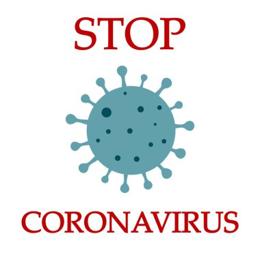 Koronavirüslü Covid 19. Beyaz arka planda virüs sembolü. Coronavirüs simgesini durdur
