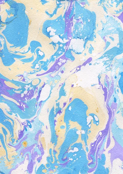 Mavi, Menekşe, altın soyut el boyalı arka plan