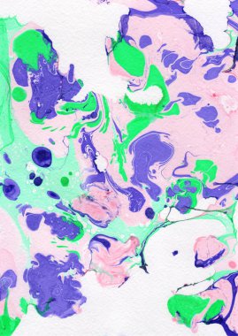 Mor, yeşil, pembe soyut el boyalı arka plan