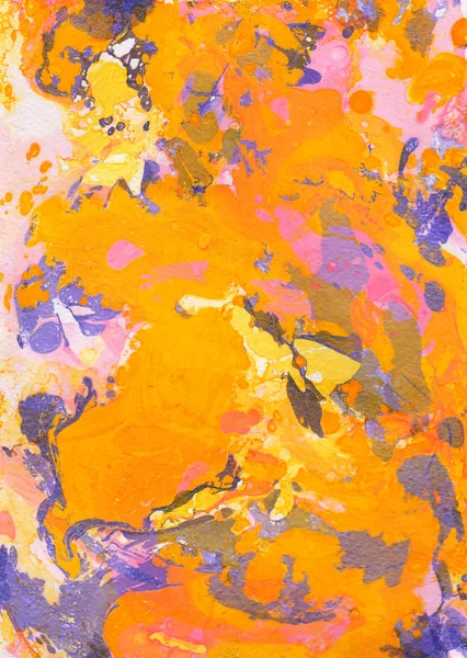 Amarelo, laranja, violeta, rosa abstrato pintado à mão fundo — Fotografia de Stock