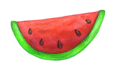 Bir suluboya ile boyalı karpuz