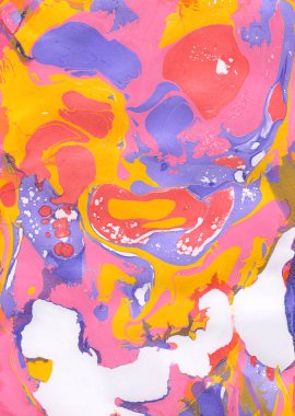 Kırmızı, pembe, sarı soyut el boyalı arka plan