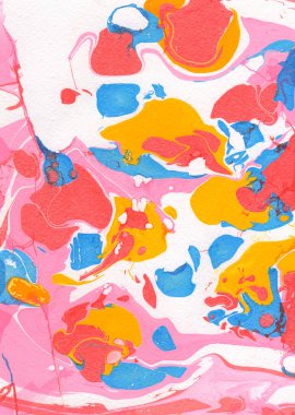 Kırmızı, pembe, sarı, mavi soyut el boyalı arka plan
