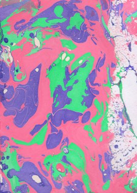 Pembe, mor, yeşil soyut el boyalı arka plan