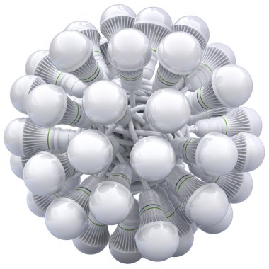 LED bulbs in knotted cable  clipart