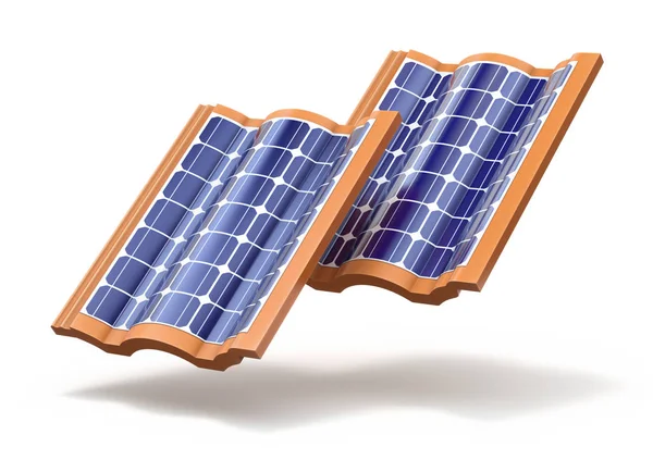 Solar tak kakel koncept — Stockfoto
