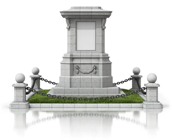 Monument stand with black chain fence — Stock Photo, Image